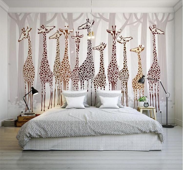 Papier peint Élégantes Girafes - papier peint sur mesure francais - muralconcept