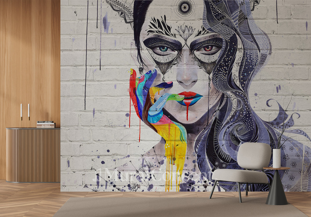 Graffiti vintage wallpaper