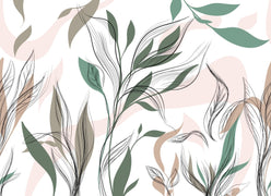 Panoramic floral wallpaper