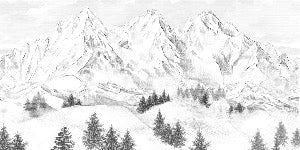 Papier peint montagne sommets de Chamonix, XXL, tendance