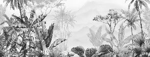 Papier peint tendance tropical noir et blanc