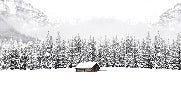 Carta da parati panoramica per chalet di montagna