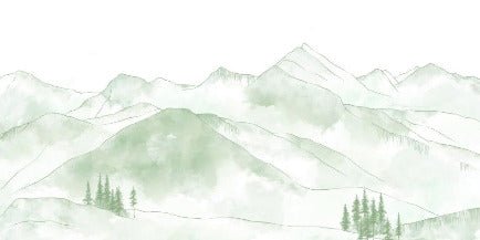 Papier peint montagne chaine des Aravis vert clair