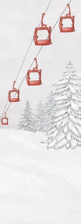 Papier peint montagne télécabine rouge, XXL, tendance