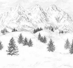 Papier peint montagne sommets de Chamonix, XXL, tendance