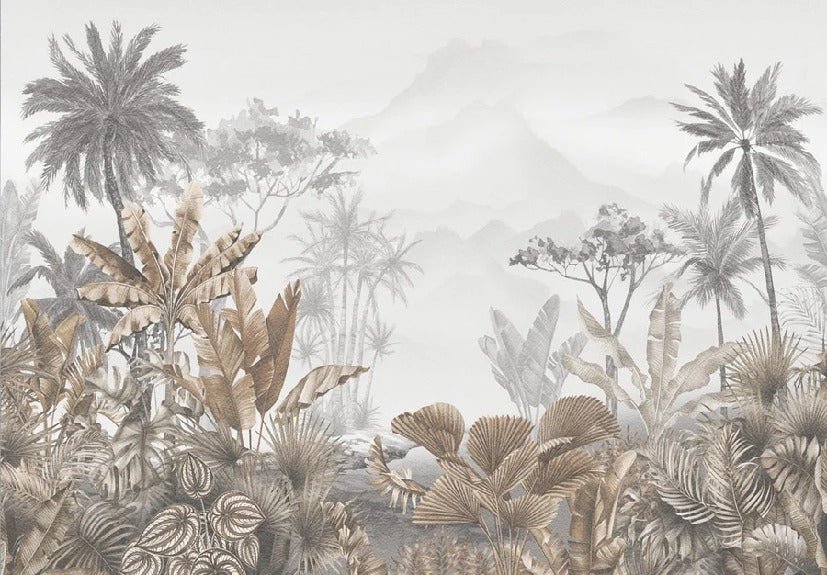 Papier peint tendance tropical sepia, XXL, tendance