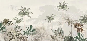 Papier peint panoramique jungle eden vert