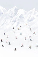 Colorful skiers mountain wallpaper, XXL, tendance