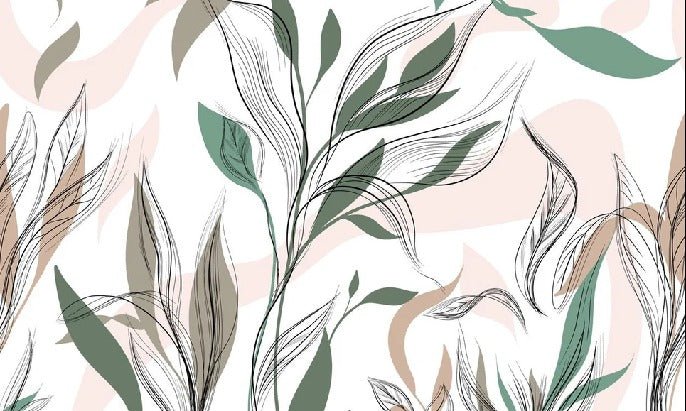 Papier peint panoramique fleur graphique, XXL, tendance