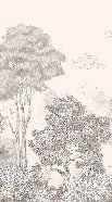 Panoramatapete Wälder und Berge mit Bleistift Beige