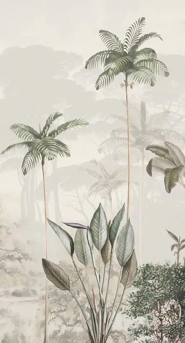 Papier peint panoramique jungle eden vert