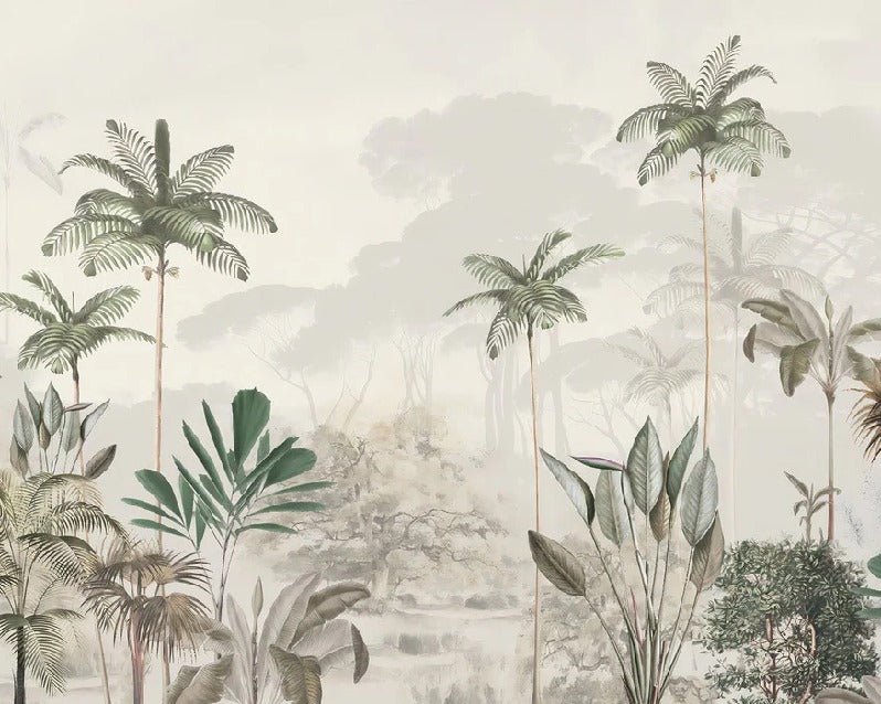 Papier peint panoramique jungle eden vert