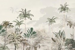 Papier peint panoramique jungle eden vert