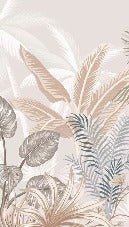 Panoramic terracotta jungle wallpaper