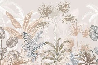 Papier peint panoramique jungle terracotta