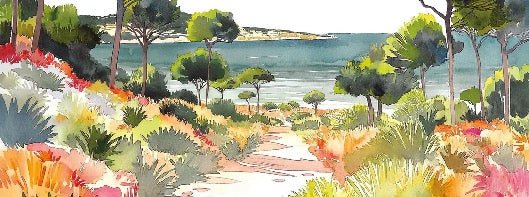 Panoramic summer air wallpaper