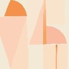 Papier peint abstrait géométrique peach, XXL, tendance