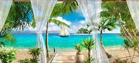 Papel pintado baño Windows Sea