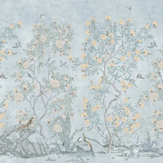 Tapete Chinoiserie garden blau