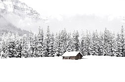 Carta da parati panoramica per chalet di montagna