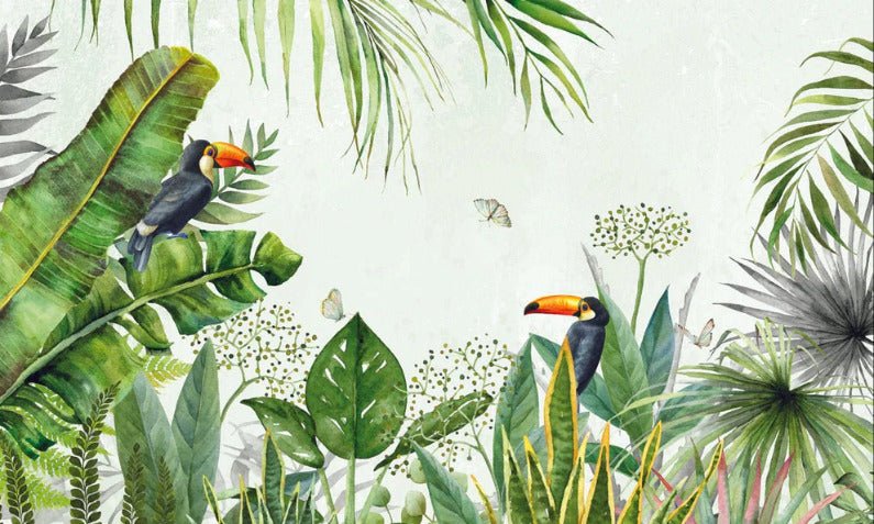 Jungle exotic bird wallpaper