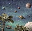 Papel pintado de Planetas y cervatillos