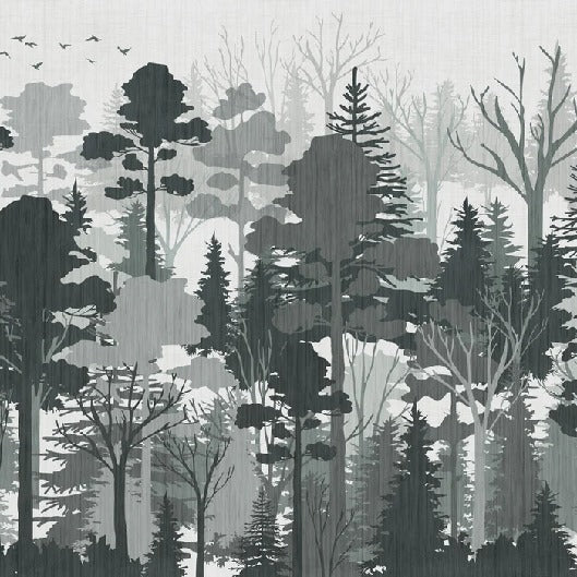 Papier peint panoramique nature forêt vert