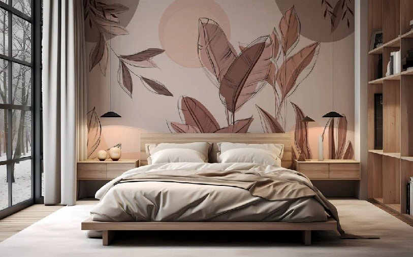 Papier peint panoramique végétal graphique, XXL, tendance