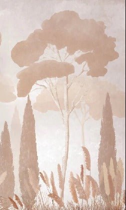 Papier peint sépia cyprès pins, XXL, tendance