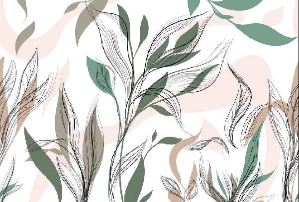 Papel pintado panorámico de flores gráficas