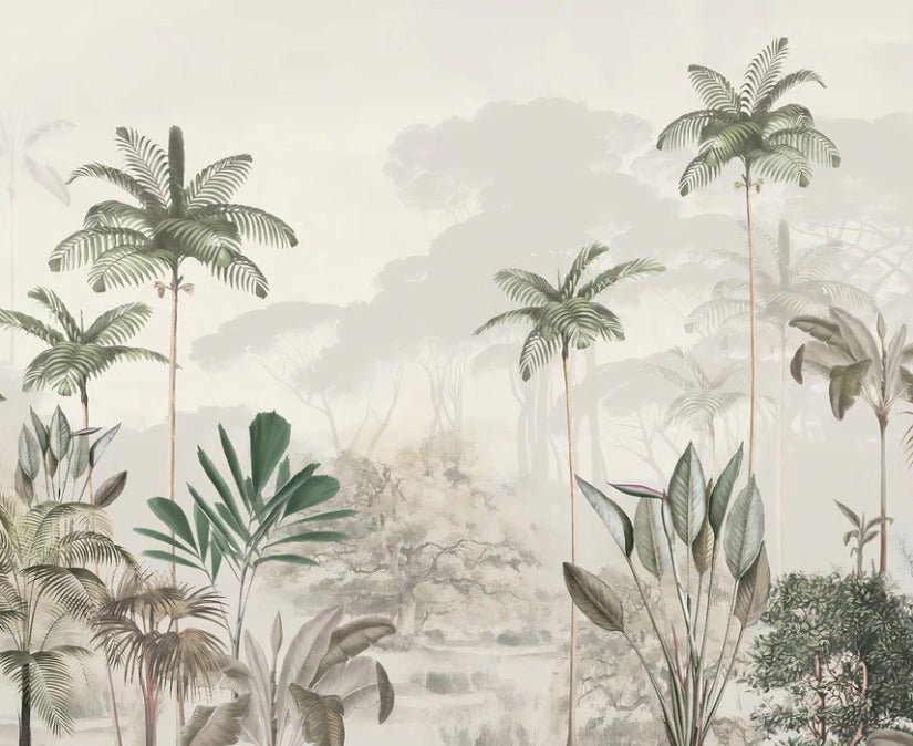 Papier peint panoramique jungle eden vert