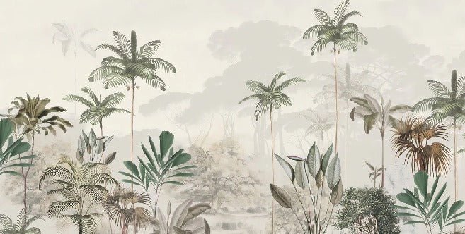 Papier peint panoramique jungle eden vert