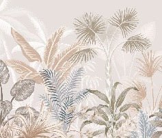 Papier peint panoramique jungle terracotta