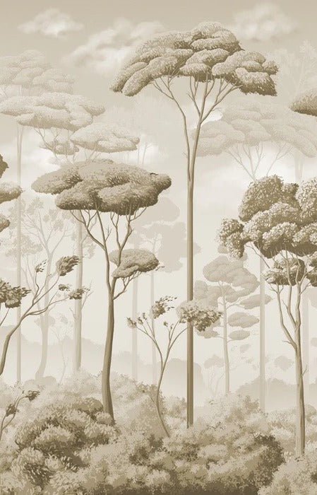 Papier peint panoramique pinède volupté sépia, XXL, tendance