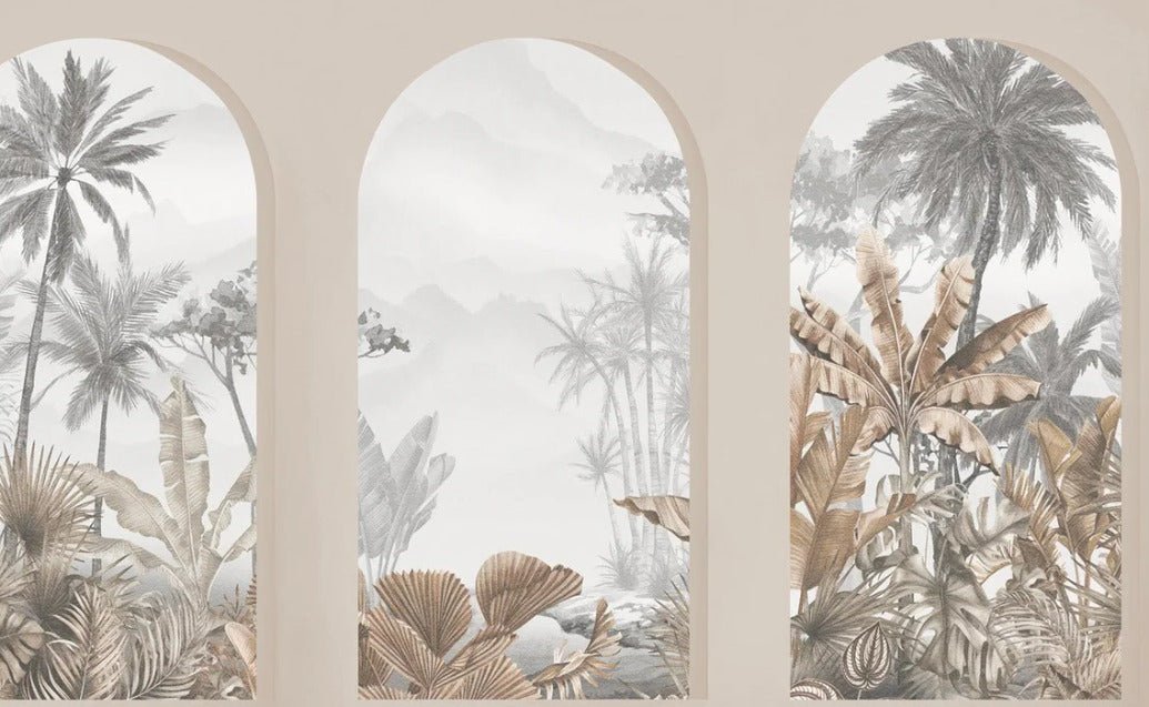 Papier peint arches tropicales sépia, XXL, tendance