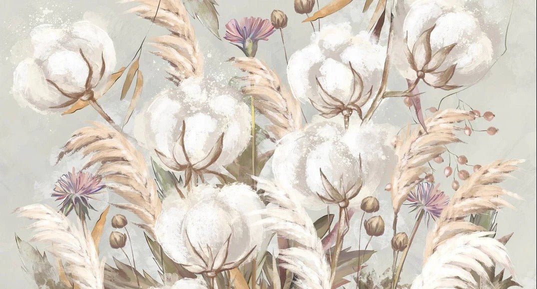 Papier peint panoramique fleur coton