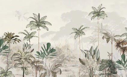 Papier peint panoramique jungle eden vert