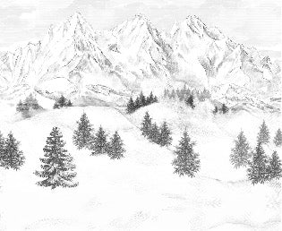 Papier peint montagne sommets de Chamonix, XXL, tendance