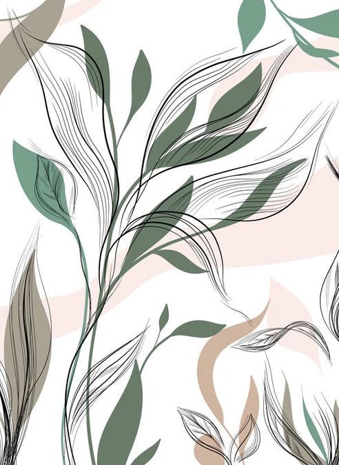 Papier peint panoramique fleur graphique, XXL, tendance