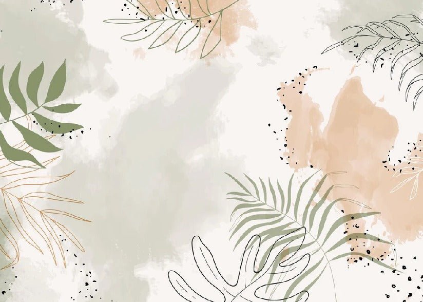 Papier peint panoramique aquarelle végétale, XXL, tendance