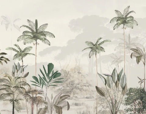Papier peint panoramique jungle eden vert