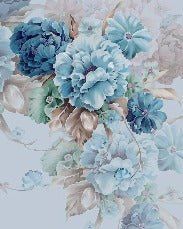 Papier peint fleurs bleues, XXL, tendance