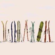 Tapete Skis bunt beige