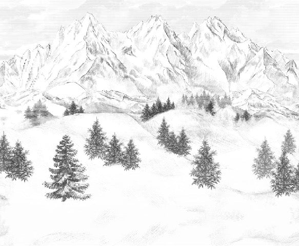 Papier peint montagne sommets de Chamonix, XXL, tendance