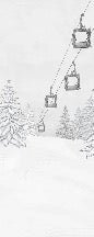 Black & white gondola mountain wallpaper