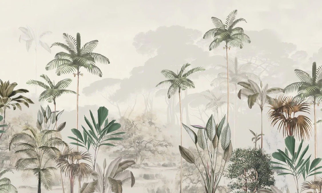 Papier peint panoramique jungle eden vert