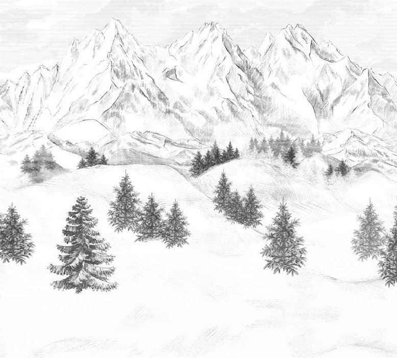 Papier peint montagne sommets de Chamonix