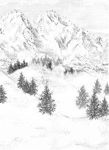 Papier peint montagne sommets de Chamonix, mural concept, tendance
