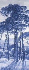 Papier peint paysage historique italien bleu, XXL, tendance