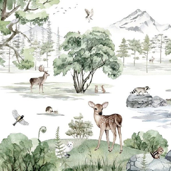 Papier peint animaux prairie enneigée, XXL, tendance